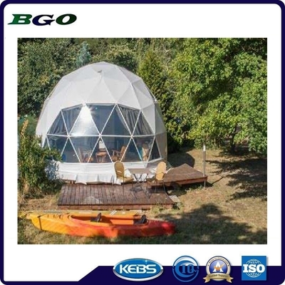 Decoración exterior de bambú Tienda geodésica de cúpula impermeable a la temperatura Resistente a la temperatura Fácil de instalar